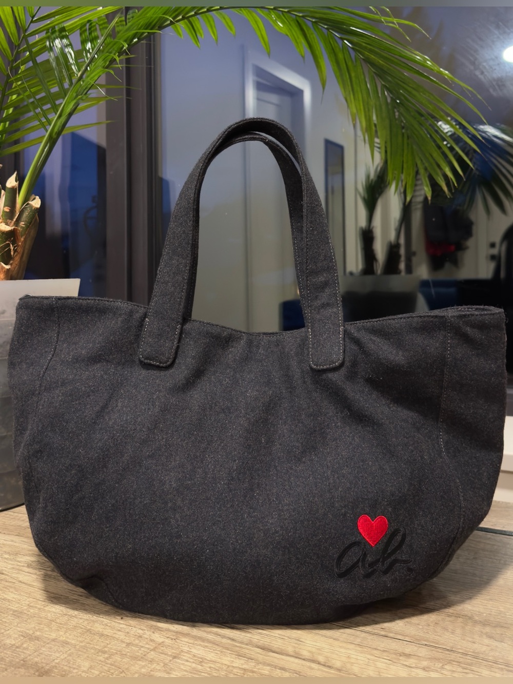 NEW Agnes b. Voyage Wool-Blend 2-Way Transformer Tote - Rare Heart Edition